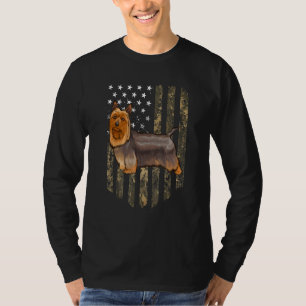 Camiseta Bandeira Americana Camuflada Silky Terrier 4 De Ju