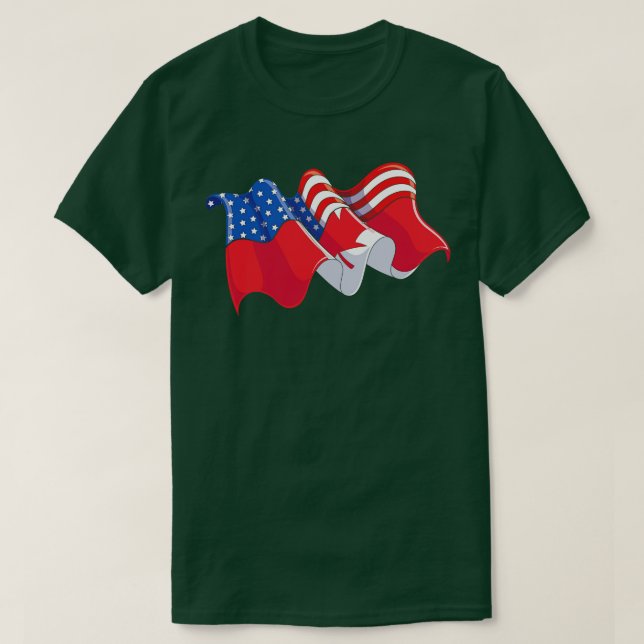 Camiseta Bandeira Americana Canadá (Frente do Design)