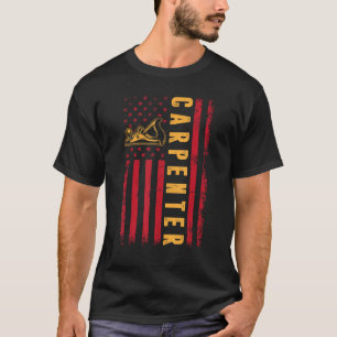 Camiseta Bandeira Americana Carpenter 4 de julho Woodworker
