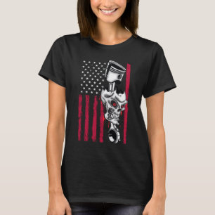 Camiseta Bandeira Americana Carro Musculoso a Pistão 5