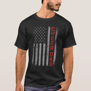 Camiseta Bandeira Americana Cheer Pai Vintage Patriótico Pa