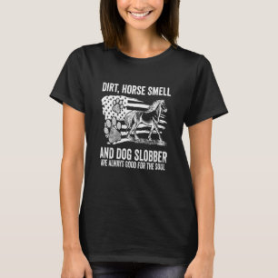 Camiseta Bandeira Americana Cheiro de Cavalo Sujo e Baba de