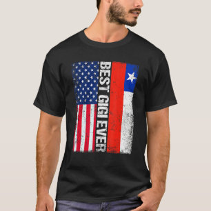 Camiseta Bandeira Americana Chile Sinalizador Melhor Famíli