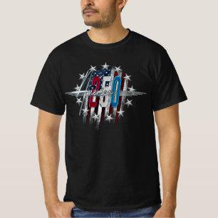 CAMISETA BANDEIRA AMERICANA CLÁSSICA RETRÔ CROMO AMÉRICA 25