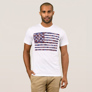 Camiseta Bandeira Americana Colorida Estrelada