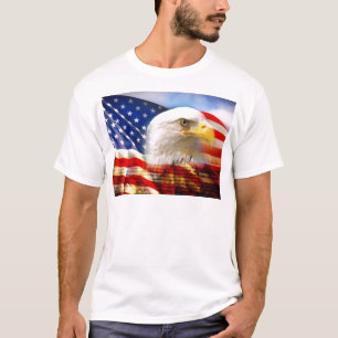 Camiseta Bandeira americana com águia americana