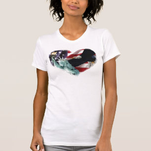 Camiseta Bandeira americana com americano Eagle & senhora