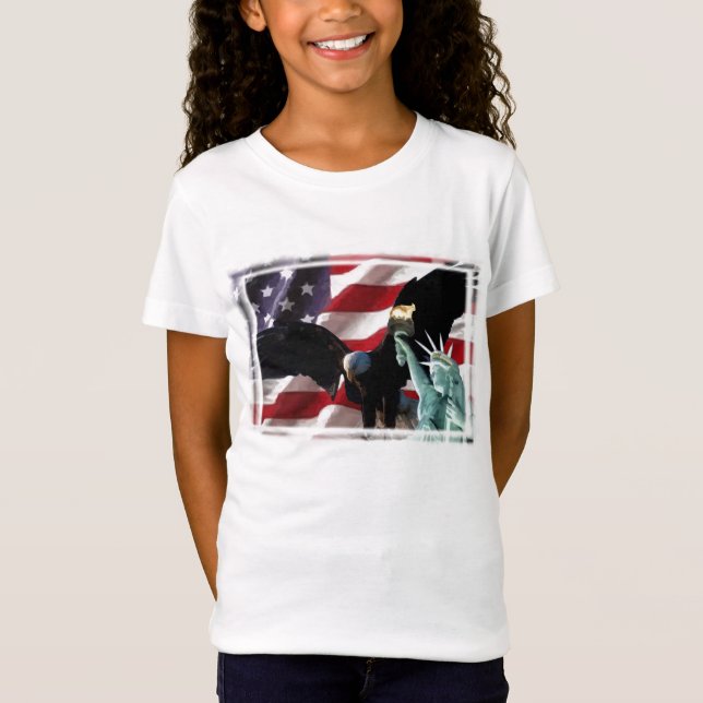 Camiseta Bandeira americana com americano Eagle & senhora (Frente)