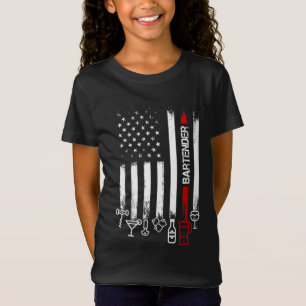 Camiseta Bandeira Americana com Barman para mulheres pai de