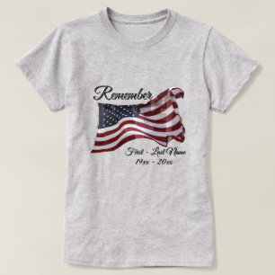 Camiseta Bandeira Americana com Cruzes - Lembrança