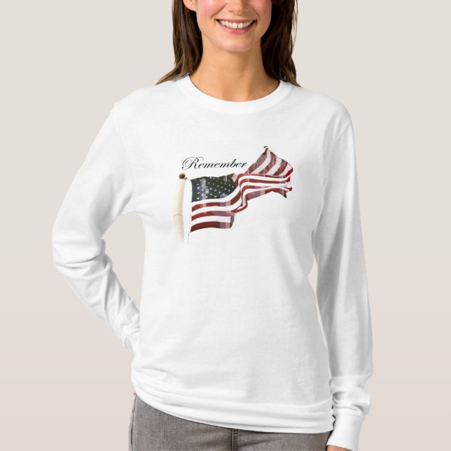 Camiseta Bandeira Americana com Cruzes - Lembrem-Se Do Fale (Frente)