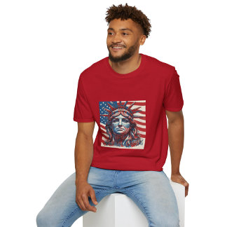 Camiseta Bandeira Americana com Estátua da Liberdade