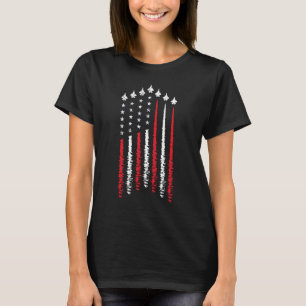 Camiseta Bandeira americana com jatos de guerra 4 de julho 