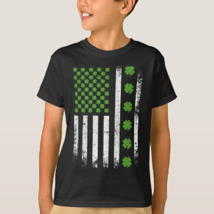 Camiseta Bandeira americana com shamrocks Boy
