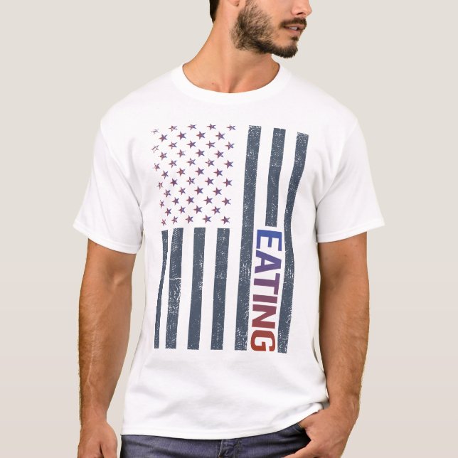 Camiseta Bandeira Americana Comendo (Frente)
