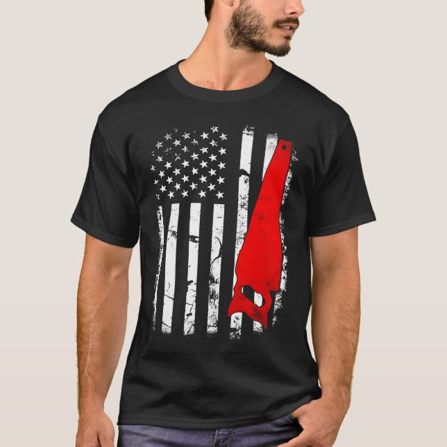 Camiseta Bandeira americana construtor B do armário do carp (Frente)