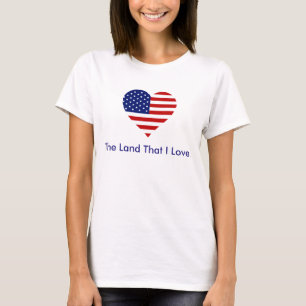 Camiseta Bandeira Americana Coração América A Terra Que Eu