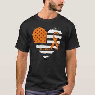 Camiseta Bandeira Americana Coração CRPS Conscientização Fi