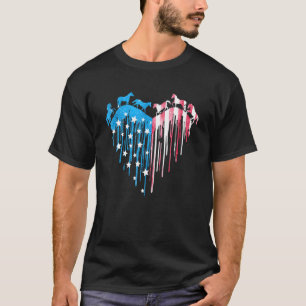 Camiseta Bandeira Americana Coração De Cavalo 4 De Julho