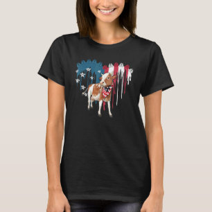 Camiseta Bandeira Americana Coração Vaca Fofa