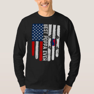 Camiseta Bandeira Americana Coreia do Sul Melhor Poppa Fam