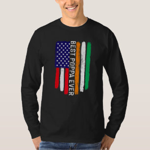 Camiseta Bandeira Americana & Côte D'ivoire Flag Best Poppa
