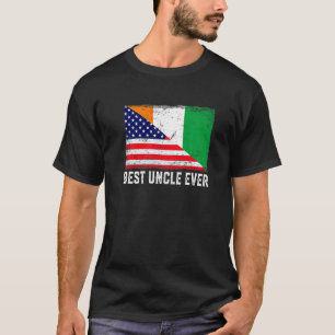 Camiseta Bandeira Americana & Côte D'ivoire Flag Melhor Tio