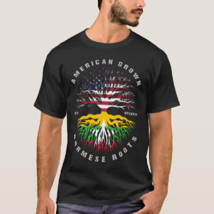 Camiseta Bandeira Americana Cresce Birmanês Raia Myanmar
