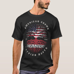 Camiseta Bandeira Americana Crescente para a Letônia