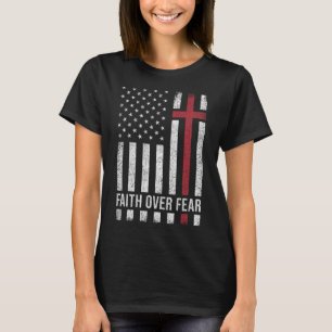 Camiseta Bandeira Americana Cristã Usa Fé Em Cristo Sobre F