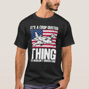 Camiseta Bandeira Americana Crop Duster É uma coisa de Dust