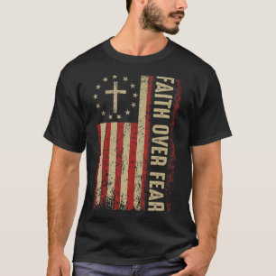 Camiseta Bandeira Americana Cruz Cristã 4 De Julho Fé Ov