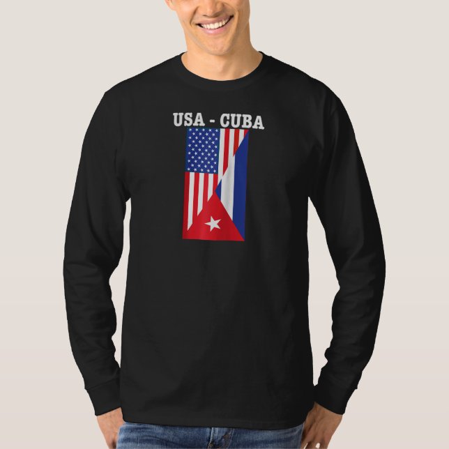 Camiseta Bandeira Americana Cubana Libre com Bandeira Ameri (Frente)