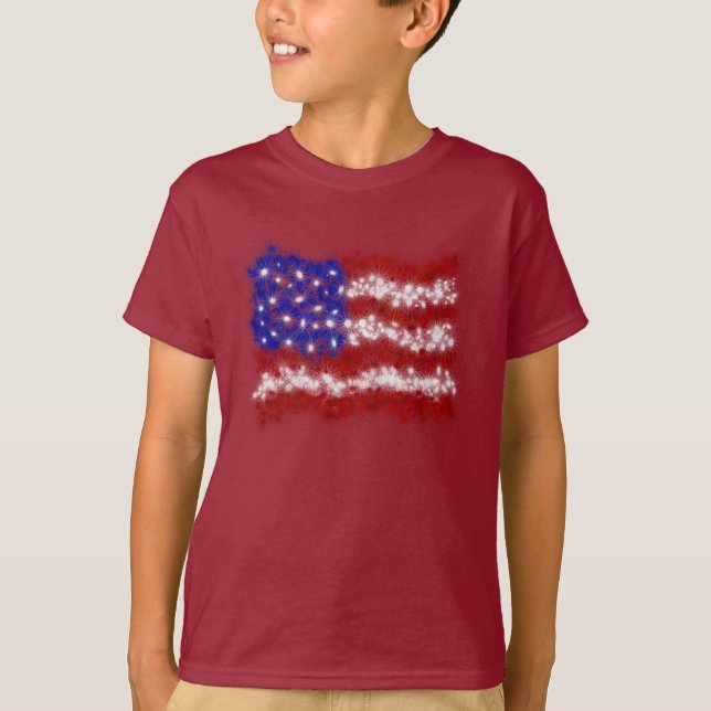 Camiseta Bandeira americana da bandeira dos Estados Unidos (Frente)