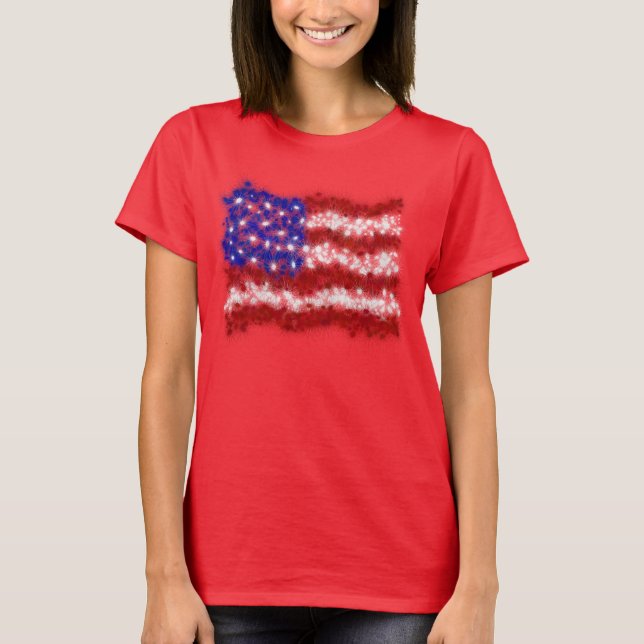 Camiseta Bandeira americana da bandeira dos Estados Unidos (Frente)