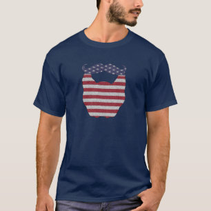 Camiseta Bandeira americana da barba e do bigode