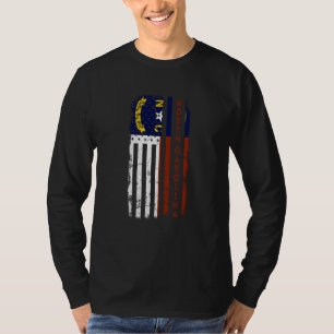 Camiseta Bandeira americana da Carolina do Norte Estado nat