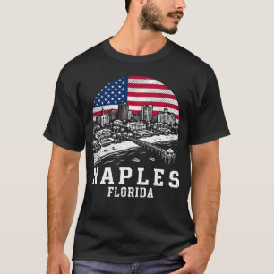 Camiseta Bandeira Americana da Cidade de Naples Flórida