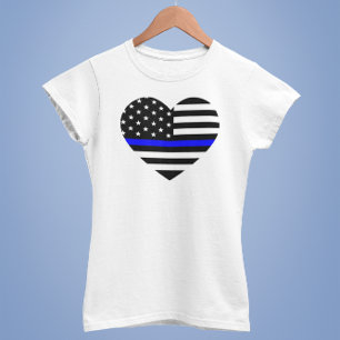 Camiseta Bandeira Americana da Linha Azul Fino - Camisa-T f