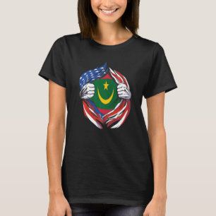 Camiseta Bandeira Americana da Mauritânia Orgulhosa de Minh