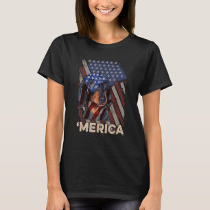 Camiseta Bandeira Americana Dachshund - Cão Patriótico 4 De