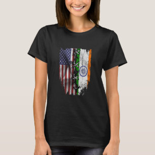 Camiseta Bandeira Americana das Raízes Indianas Crescentes 