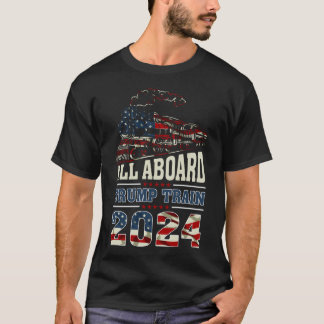 Camiseta Bandeira Americana de 2024 Vintage no comboio de b
