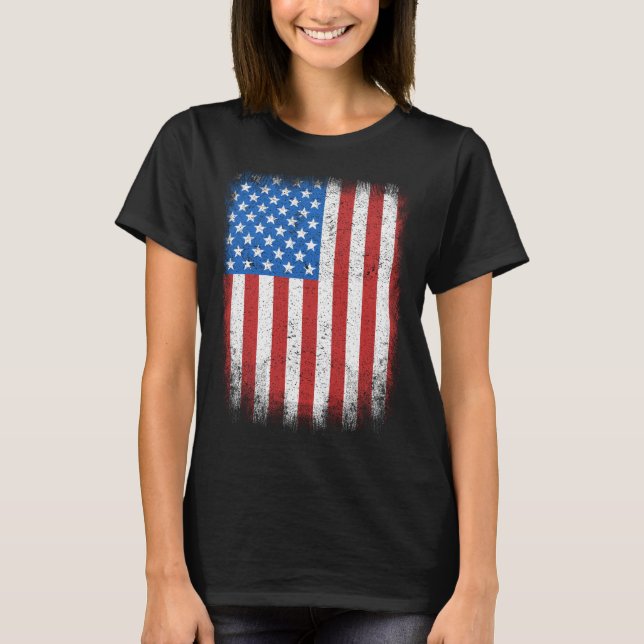Camiseta Bandeira Americana de 4 de julho nos Estados Unido (Frente)