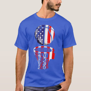 Camiseta Bandeira Americana De Basquete 4 De Julho Menino E
