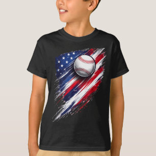 Camiseta Bandeira americana de beisebol meninos meninas hom