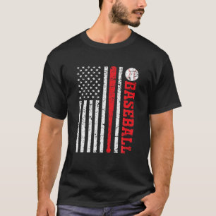 Camiseta Bandeira Americana De Beisebol Para O Pai Mãe Kids