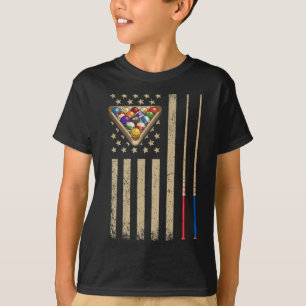 Camiseta Bandeira Americana de Bilhar Vintage Jogador de Si