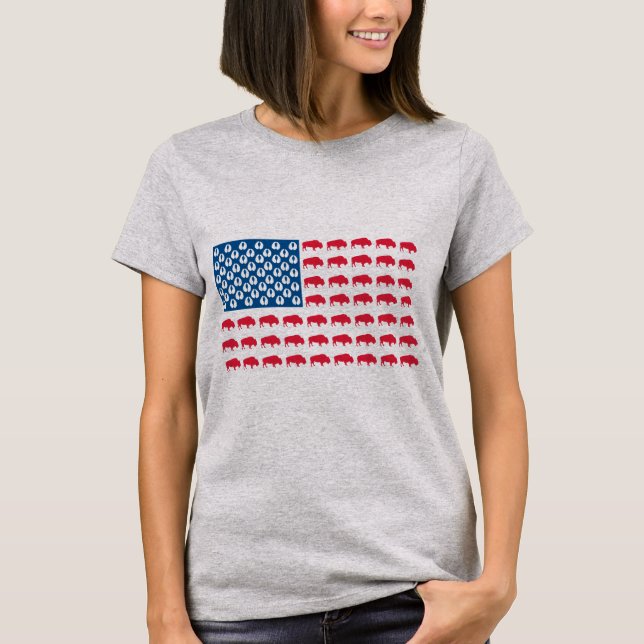 Camiseta Bandeira Americana de Buffalo (Frente)
