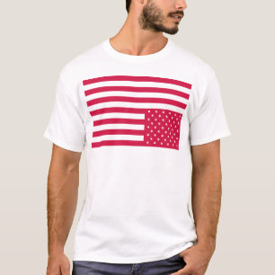 Camiseta Bandeira americana de cabeça para baixo - vermelh